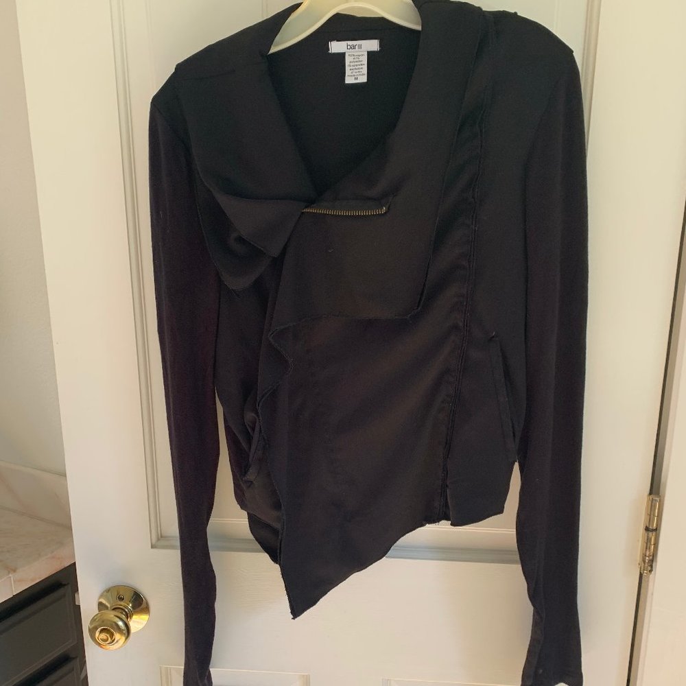 Bar III Black Zip up Jacket